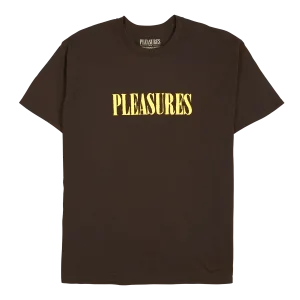 Pleasures Tickle Logo T-Shirt 'Brown'