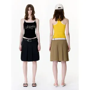 Pleated A-Line Skirt