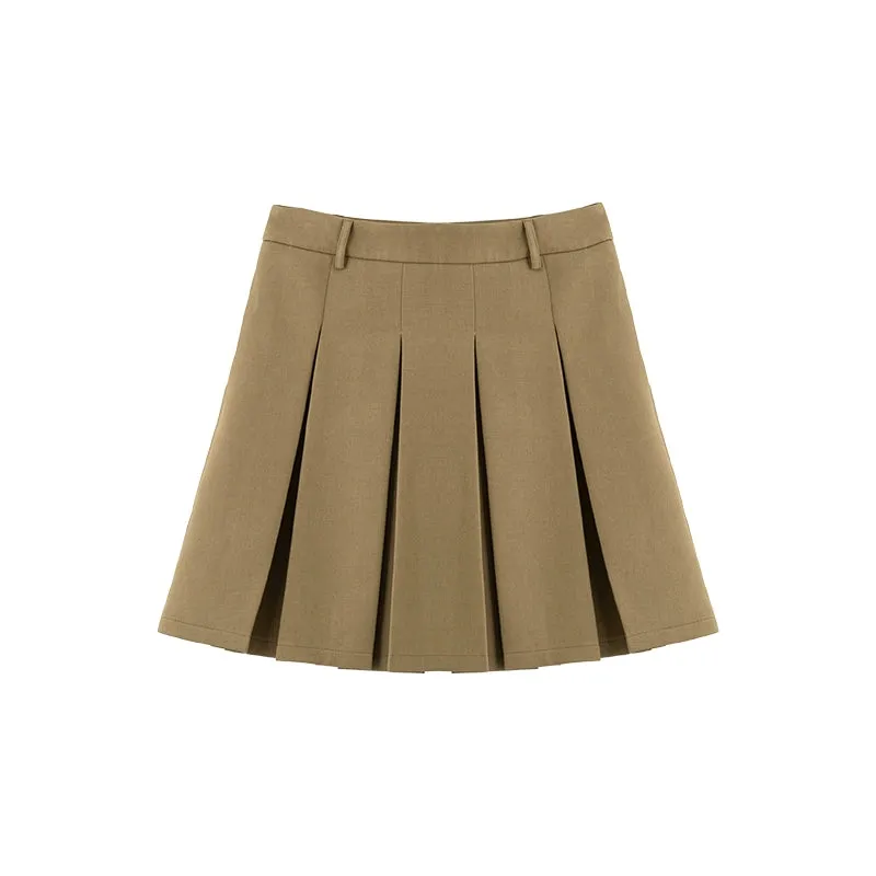 Pleated A-Line Skirt