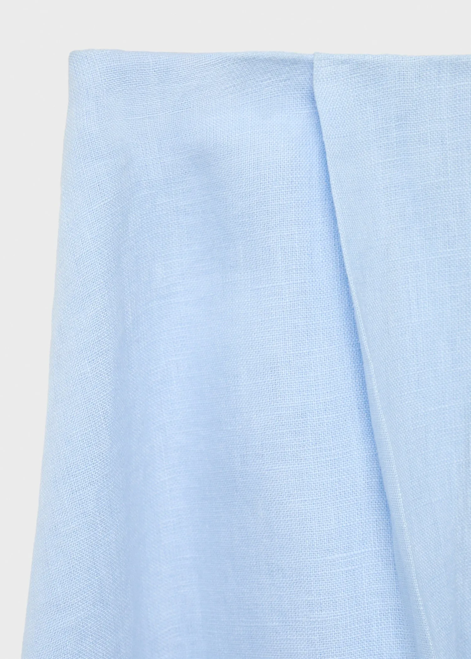 Pleated detail linen skirt
