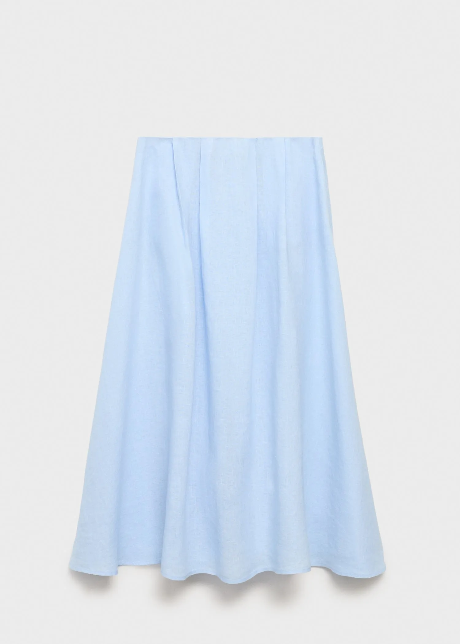 Pleated detail linen skirt