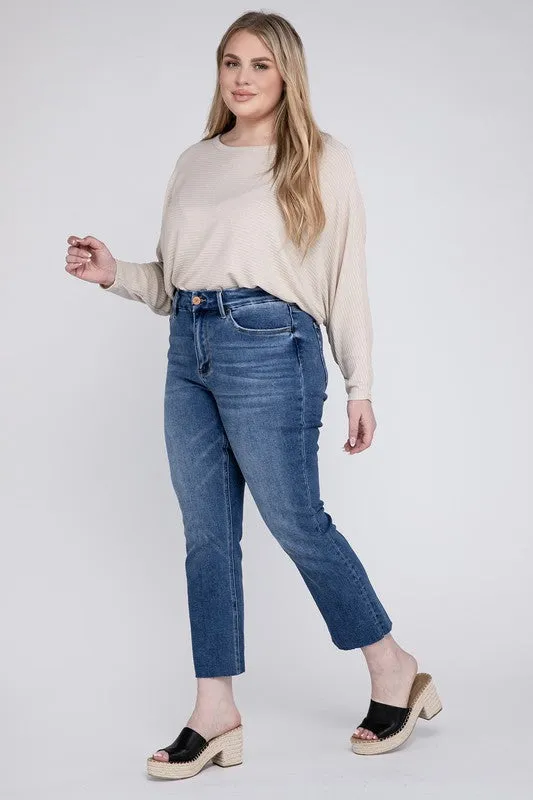 Plus Size High Rise Slim Straight Jeans, Vervet by Flying Monkey
