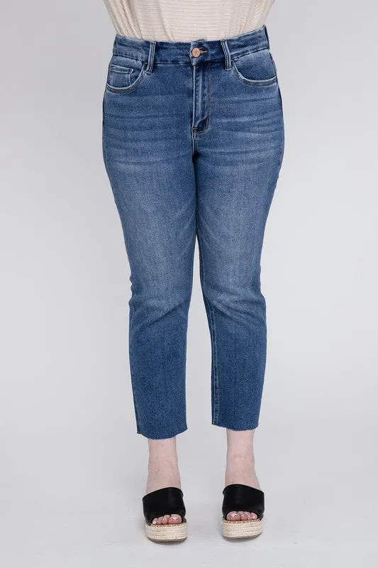 Plus Size High Rise Slim Straight Jeans, Vervet by Flying Monkey
