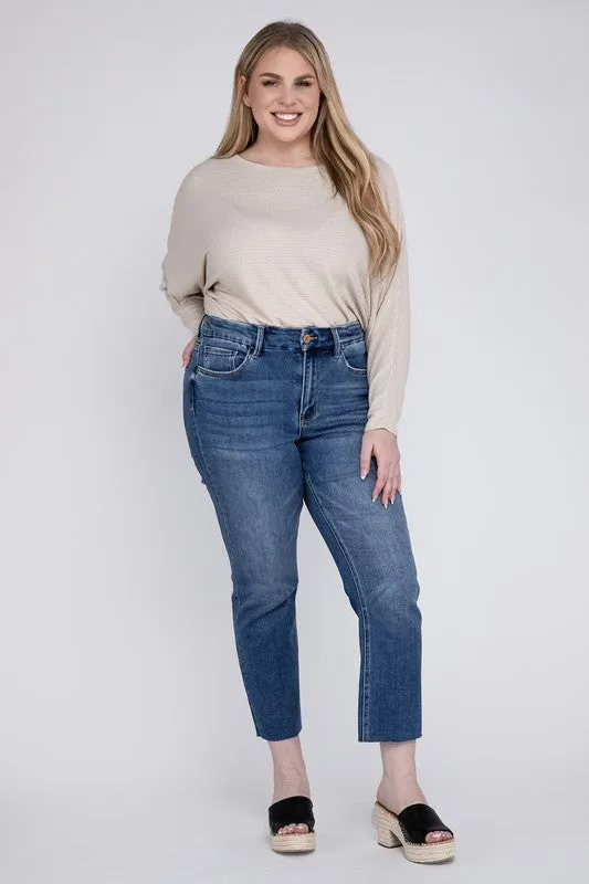 Plus Size High Rise Slim Straight Jeans, Vervet by Flying Monkey
