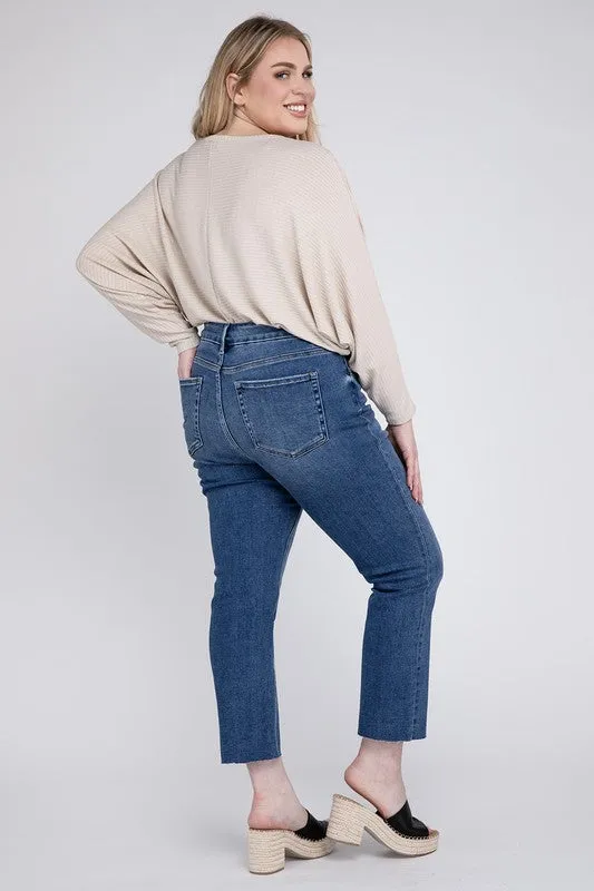 Plus Size High Rise Slim Straight Jeans, Vervet by Flying Monkey