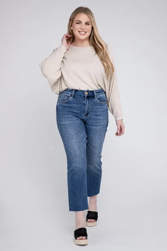 Plus Size High Rise Slim Straight Jeans, Vervet by Flying Monkey