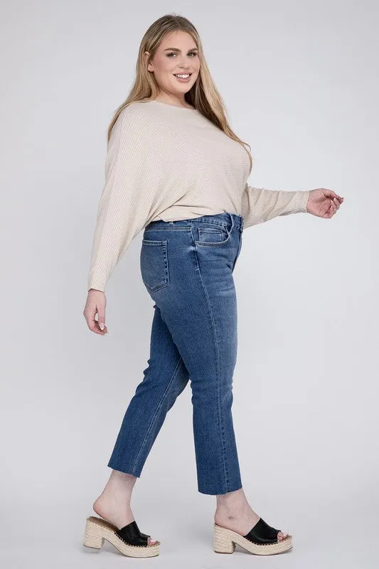 Plus Size High Rise Slim Straight Jeans, Vervet by Flying Monkey
