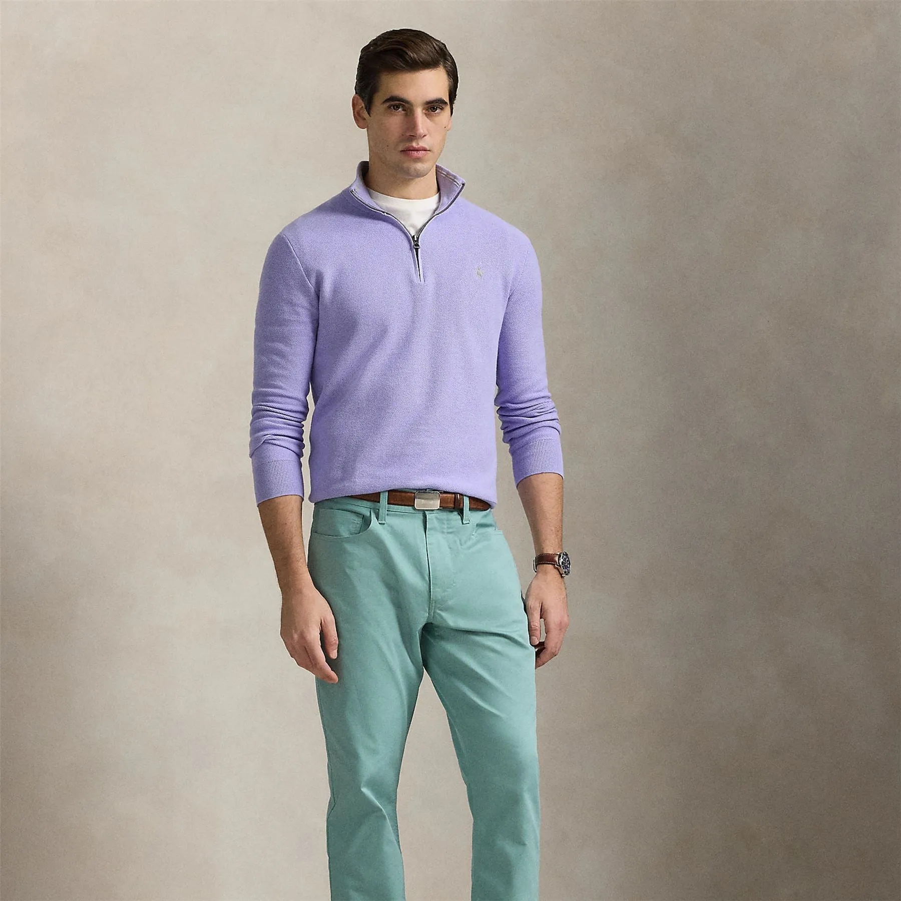 Polo Golf Tailored Fit Plaid Cotton 5 Pocket Pants Faded Mint