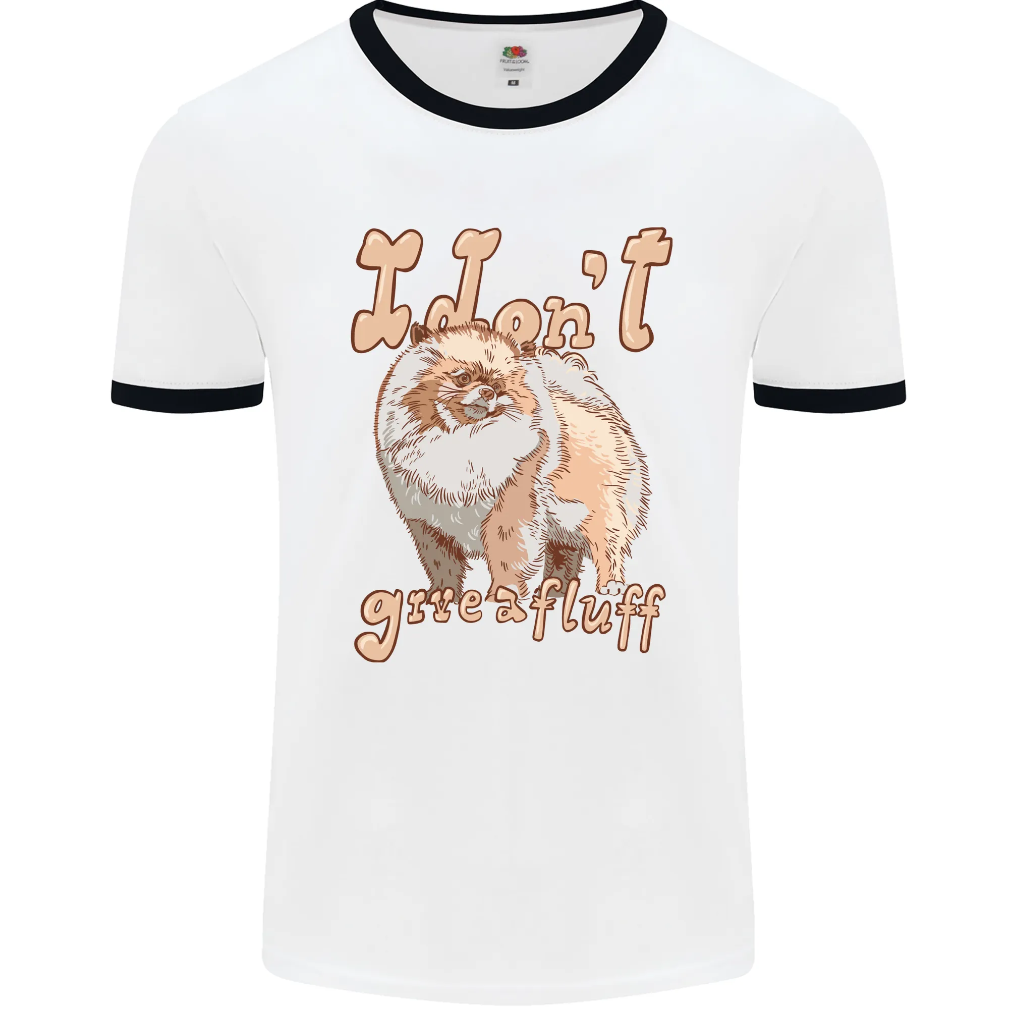 Pomeranian I Don't Give a Fluff Funny Dog Mens Ringer T-Shirt