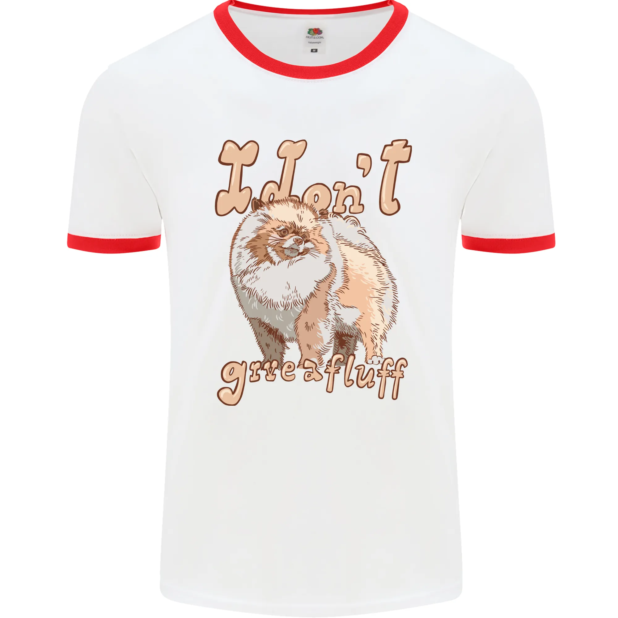 Pomeranian I Don't Give a Fluff Funny Dog Mens Ringer T-Shirt