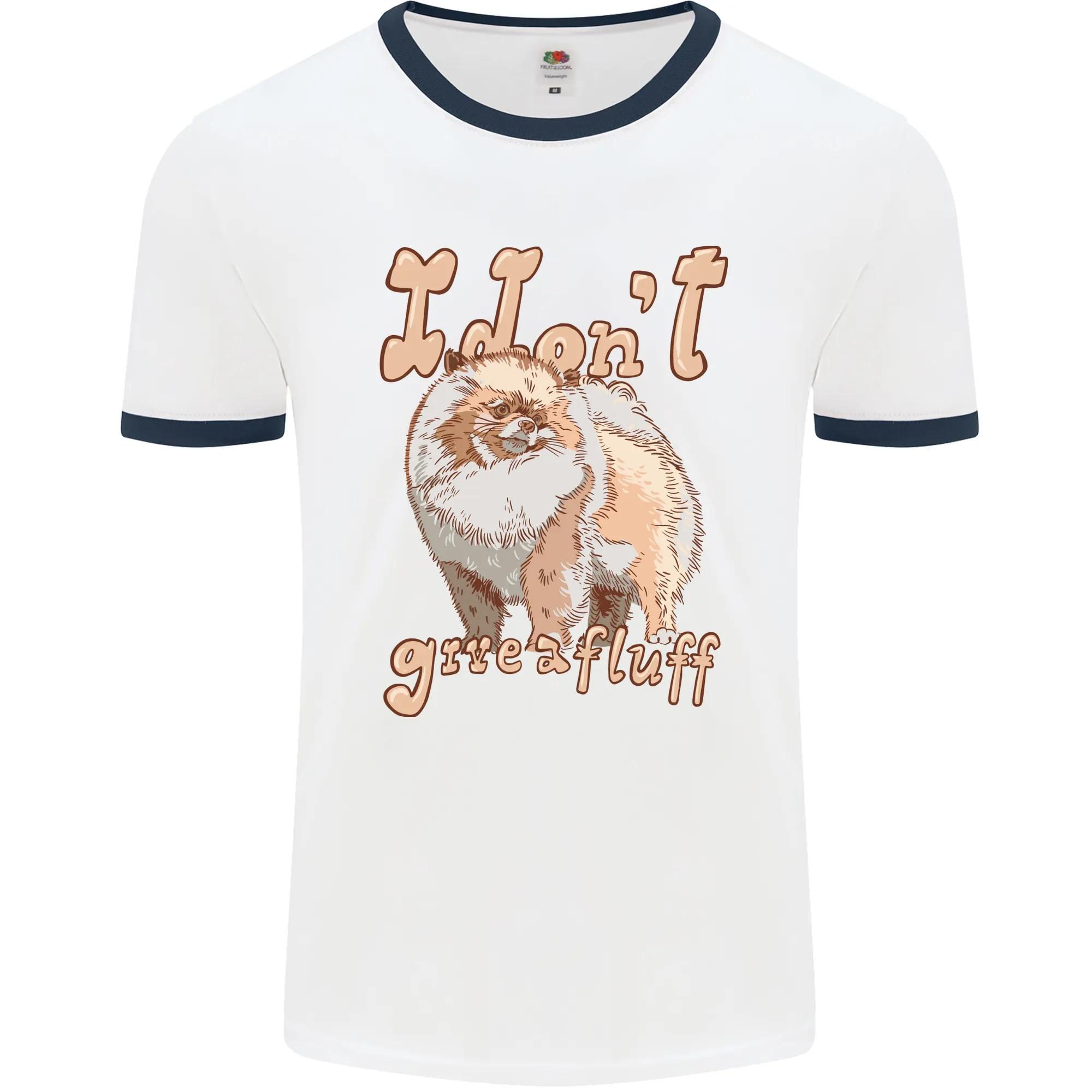 Pomeranian I Don't Give a Fluff Funny Dog Mens Ringer T-Shirt