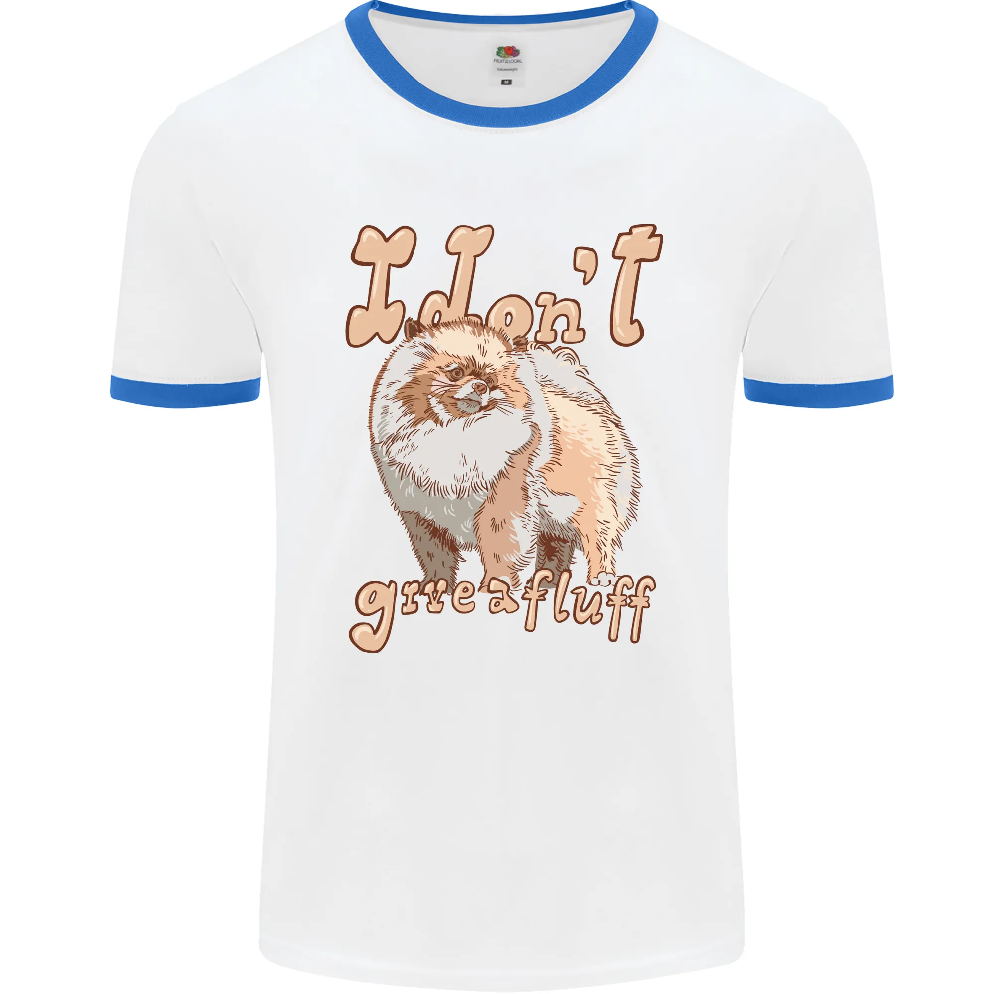 Pomeranian I Don't Give a Fluff Funny Dog Mens Ringer T-Shirt
