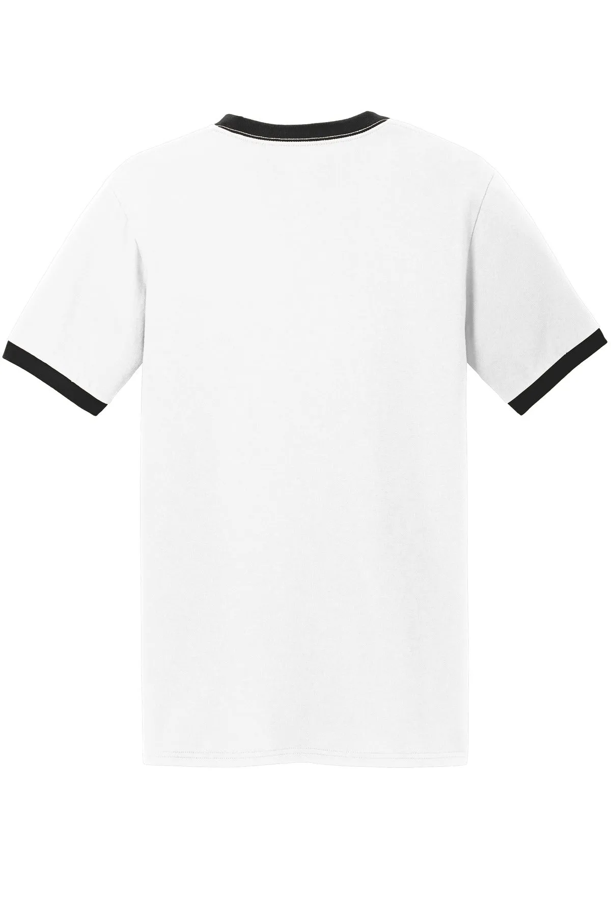 Port & Company Core Cotton Ringer Tee.  PC54R White/ Jet Black