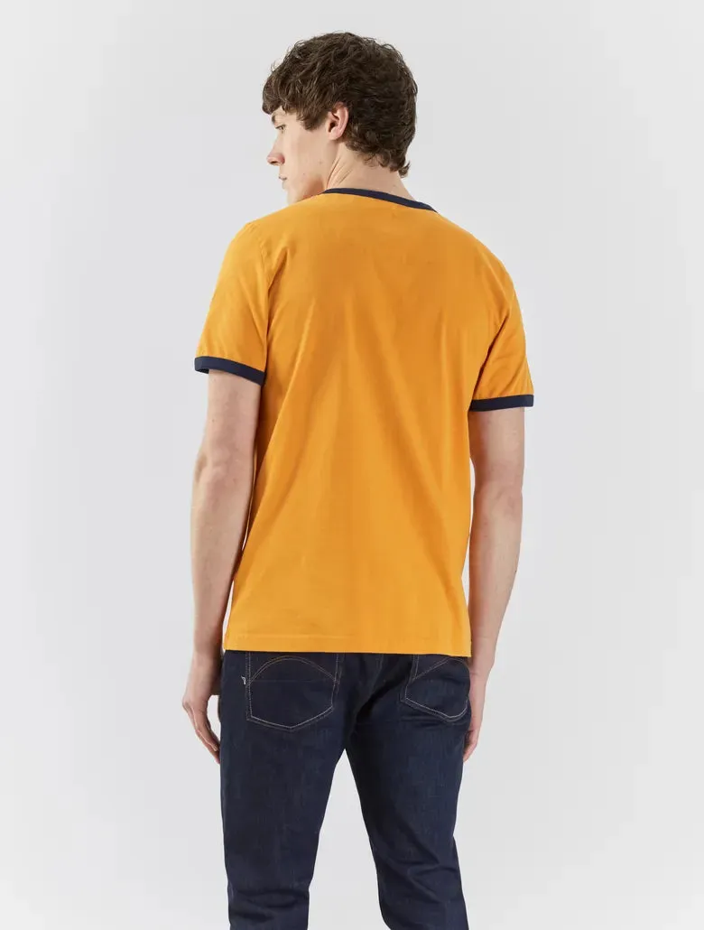 Pretty Green Trippy Logo Ringer T-Shirt Orange