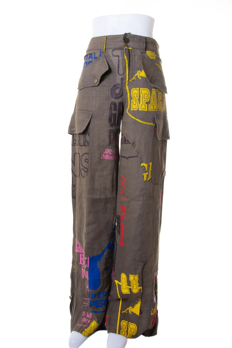 Printed Cargo Pants