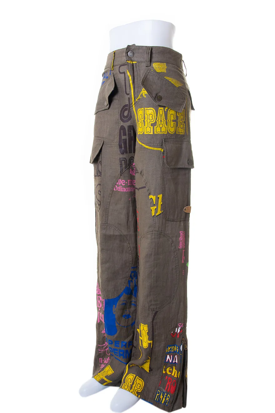 Printed Cargo Pants