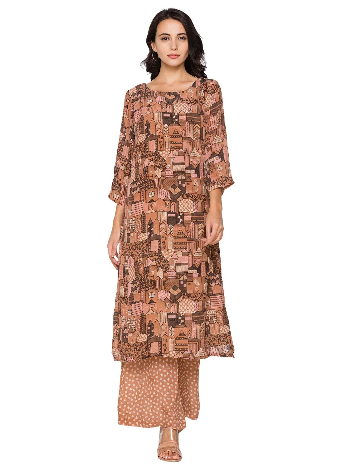 Printed kurta with printed pants