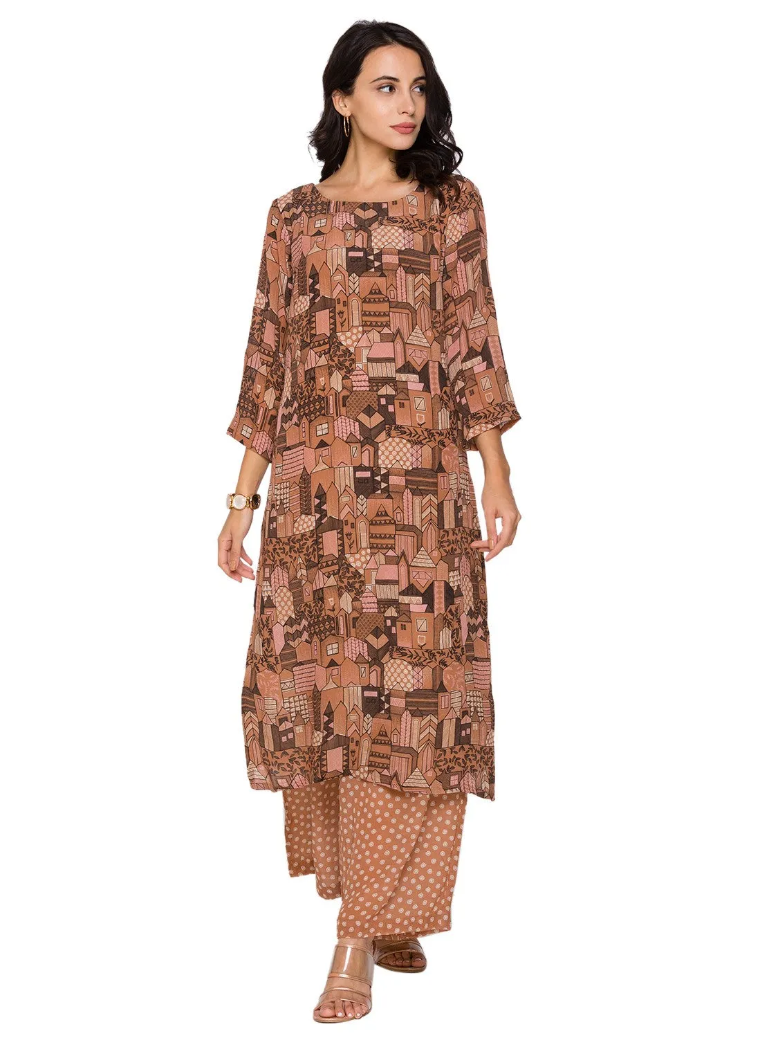 Printed kurta with printed pants