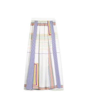Printed Pleated Maxi Skirt