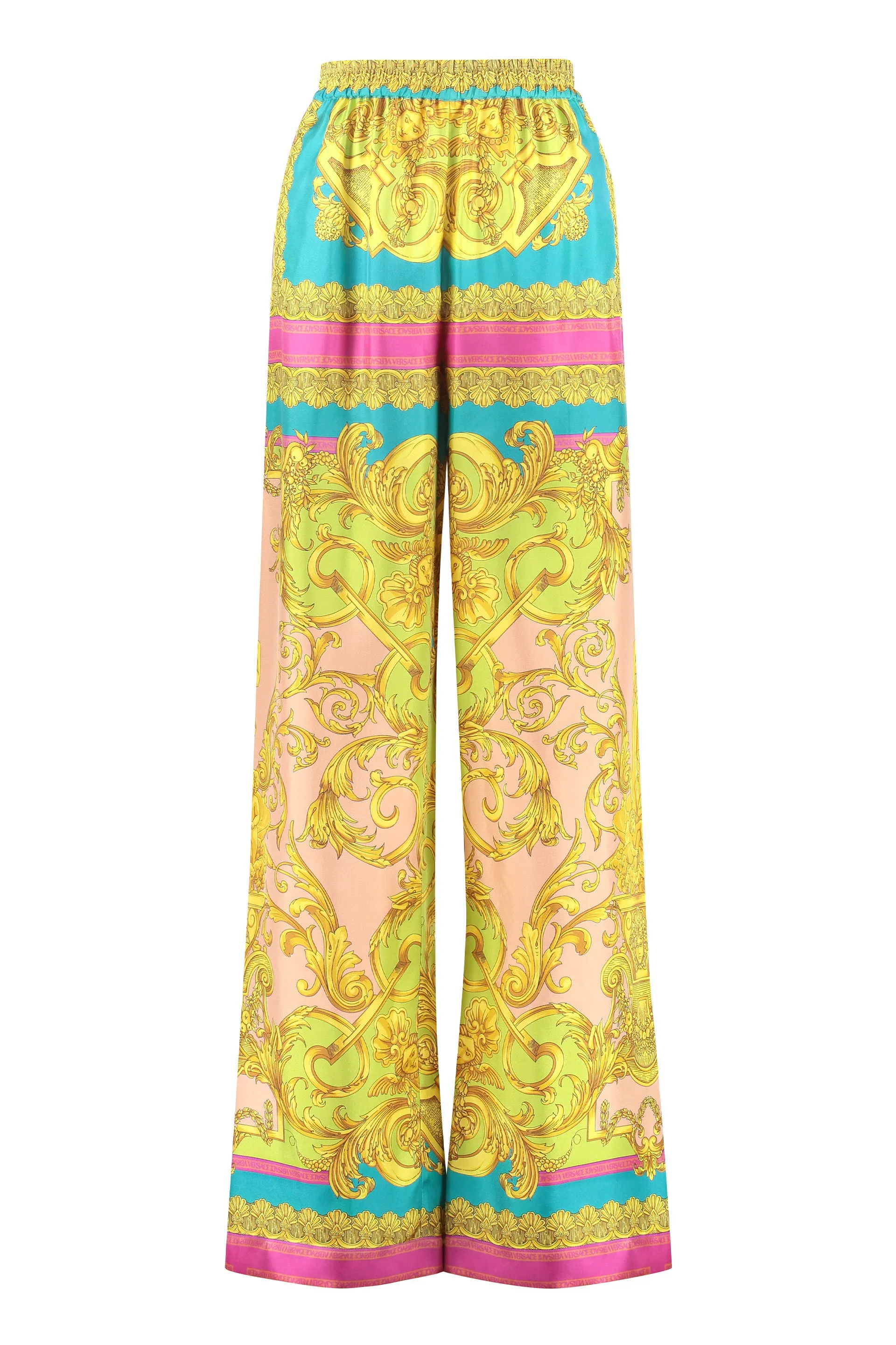 Printed silk pants