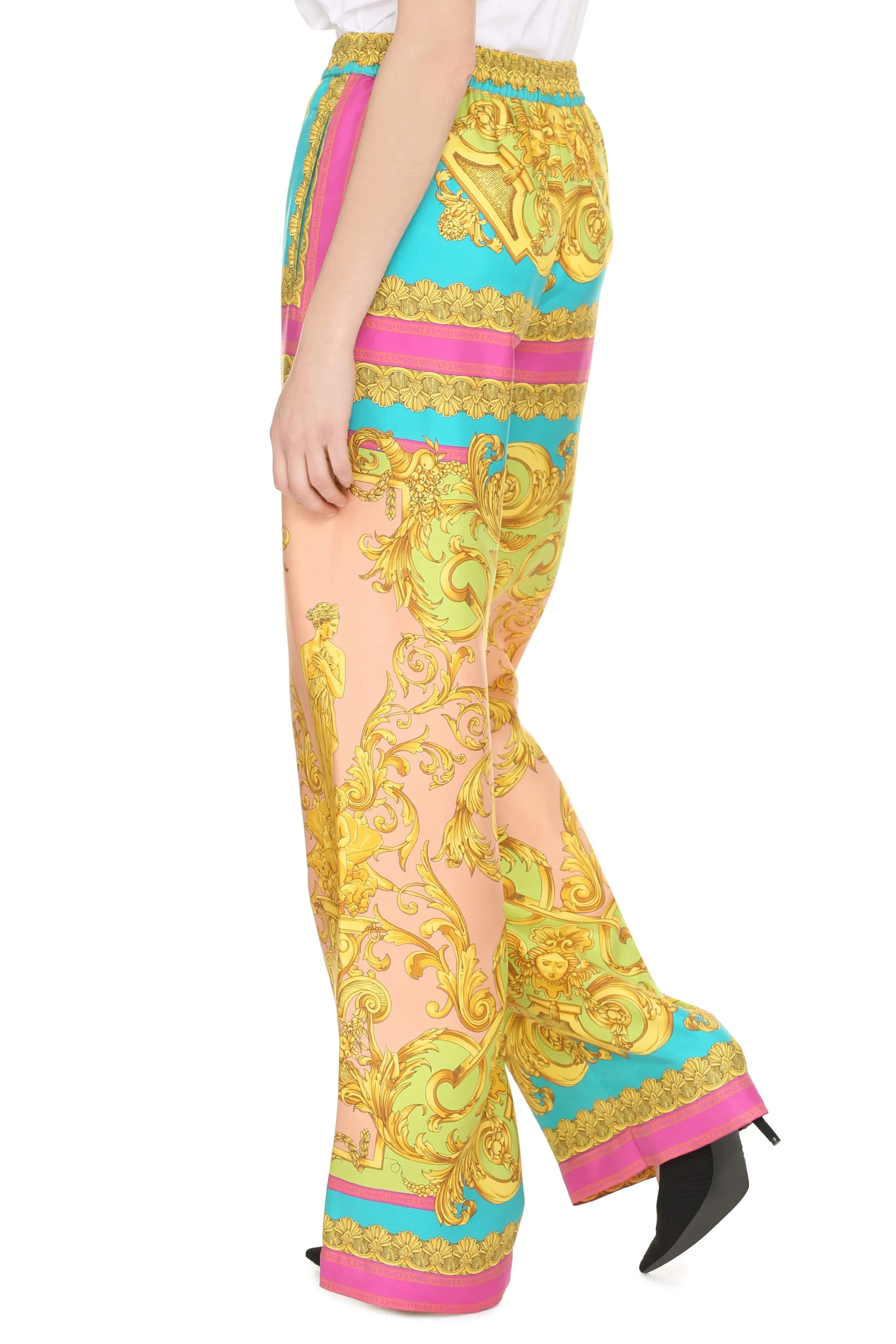 Printed silk pants