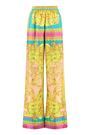 Printed silk pants