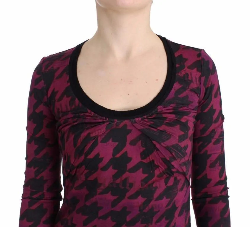 Purple houndstooth longsleeved top