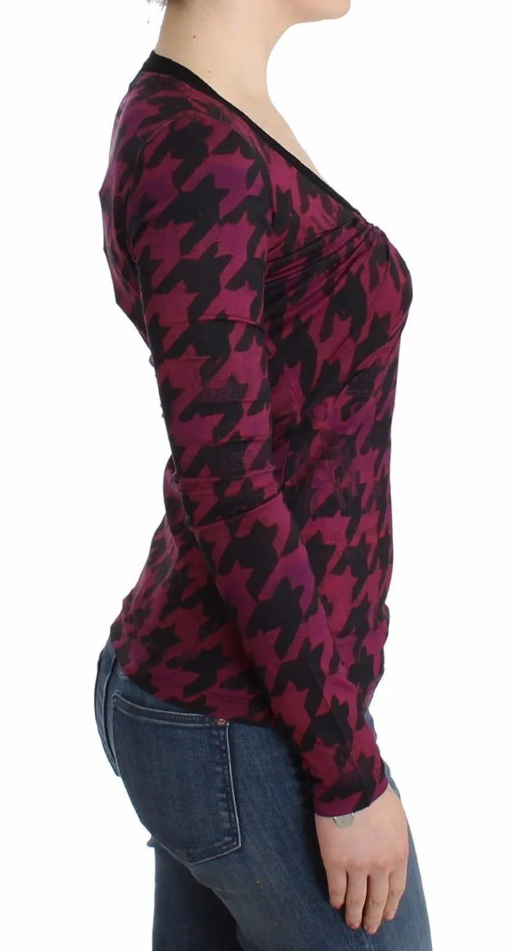 Purple houndstooth longsleeved top