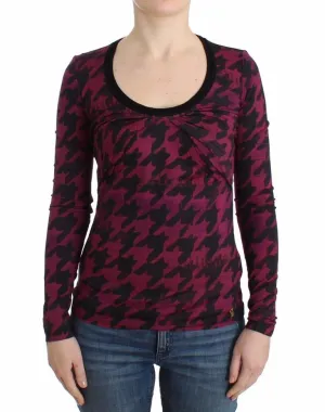 Purple houndstooth longsleeved top