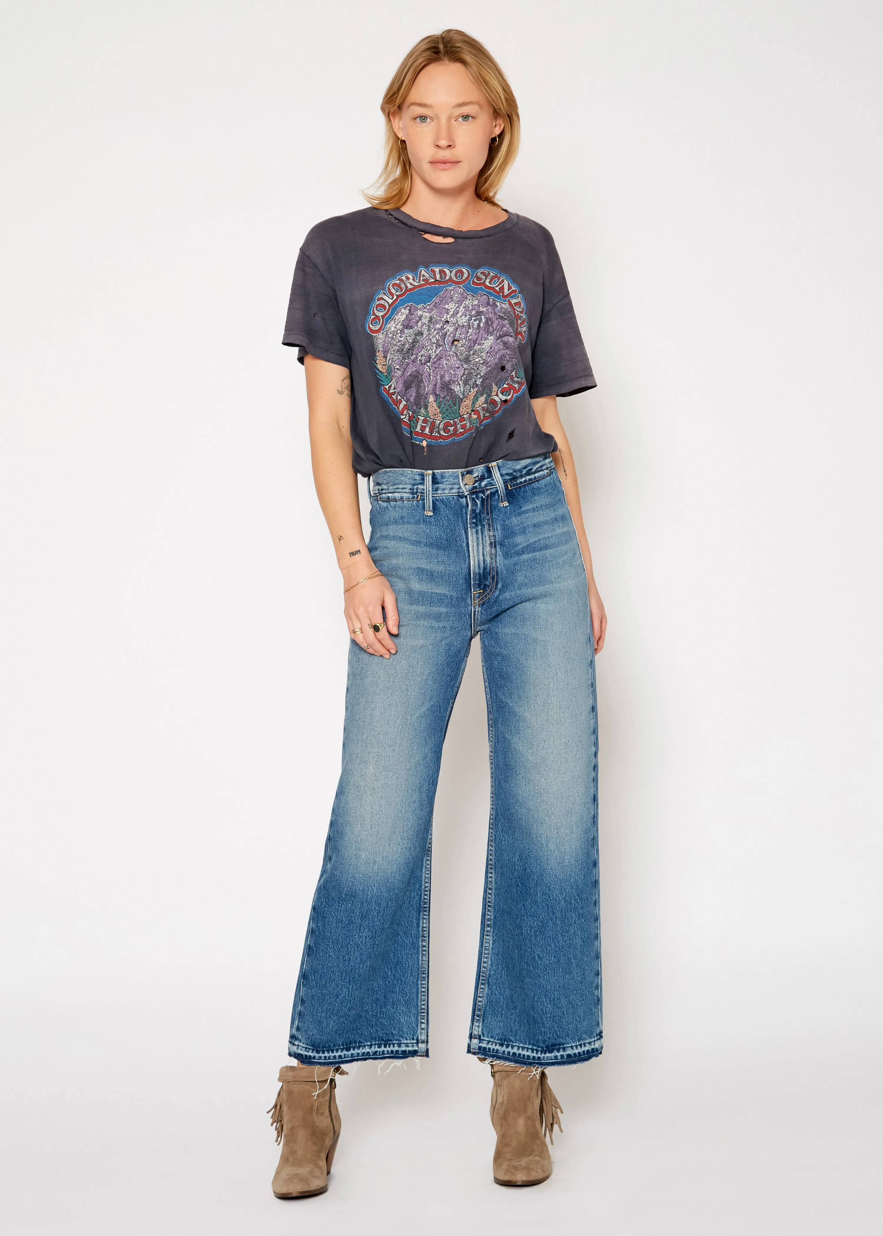 Queen High Rise Crop Wide Leg