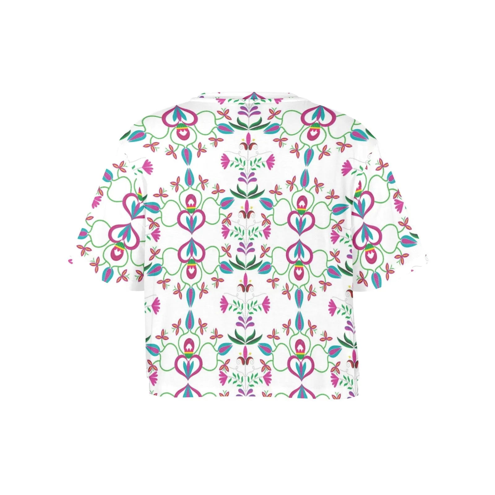 Quilled Divine White Women's Cropped T-shirt