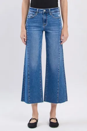 "Charlotte" High Rise Hem Twist Wide Leg Jean
