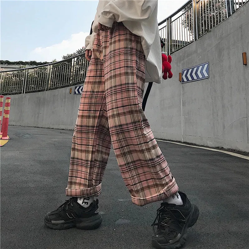 "PINK PLAID" PANTS K092802