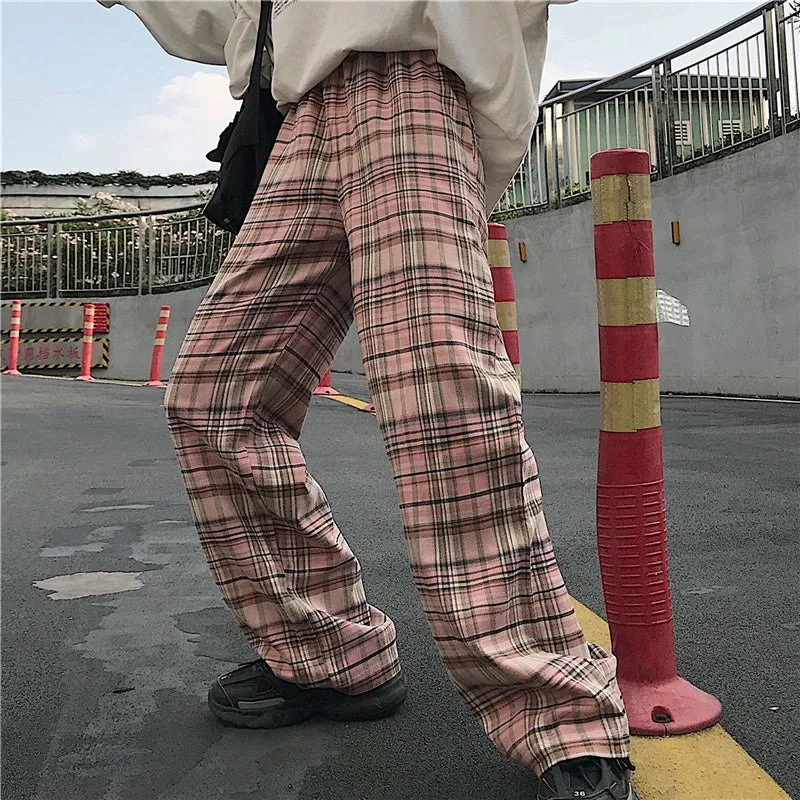 "PINK PLAID" PANTS K092802