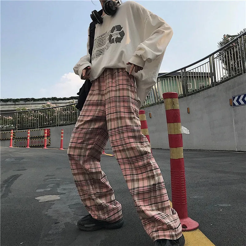 "PINK PLAID" PANTS K092802