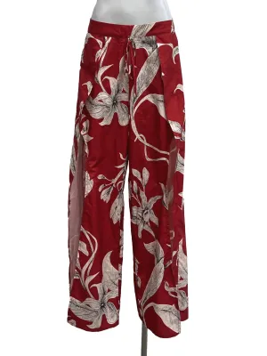 Red Printed Flow Pants
