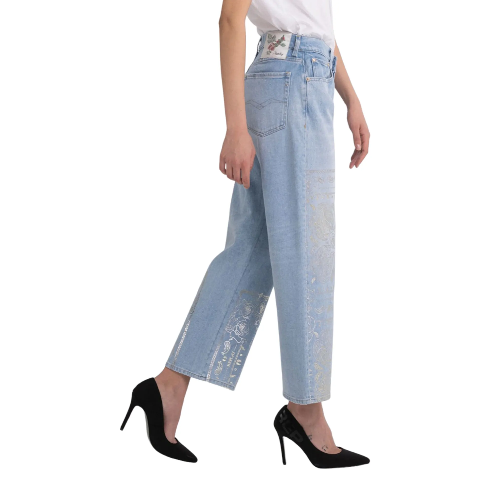 Replay Women's Wide Leg Fit Heveleen Jean