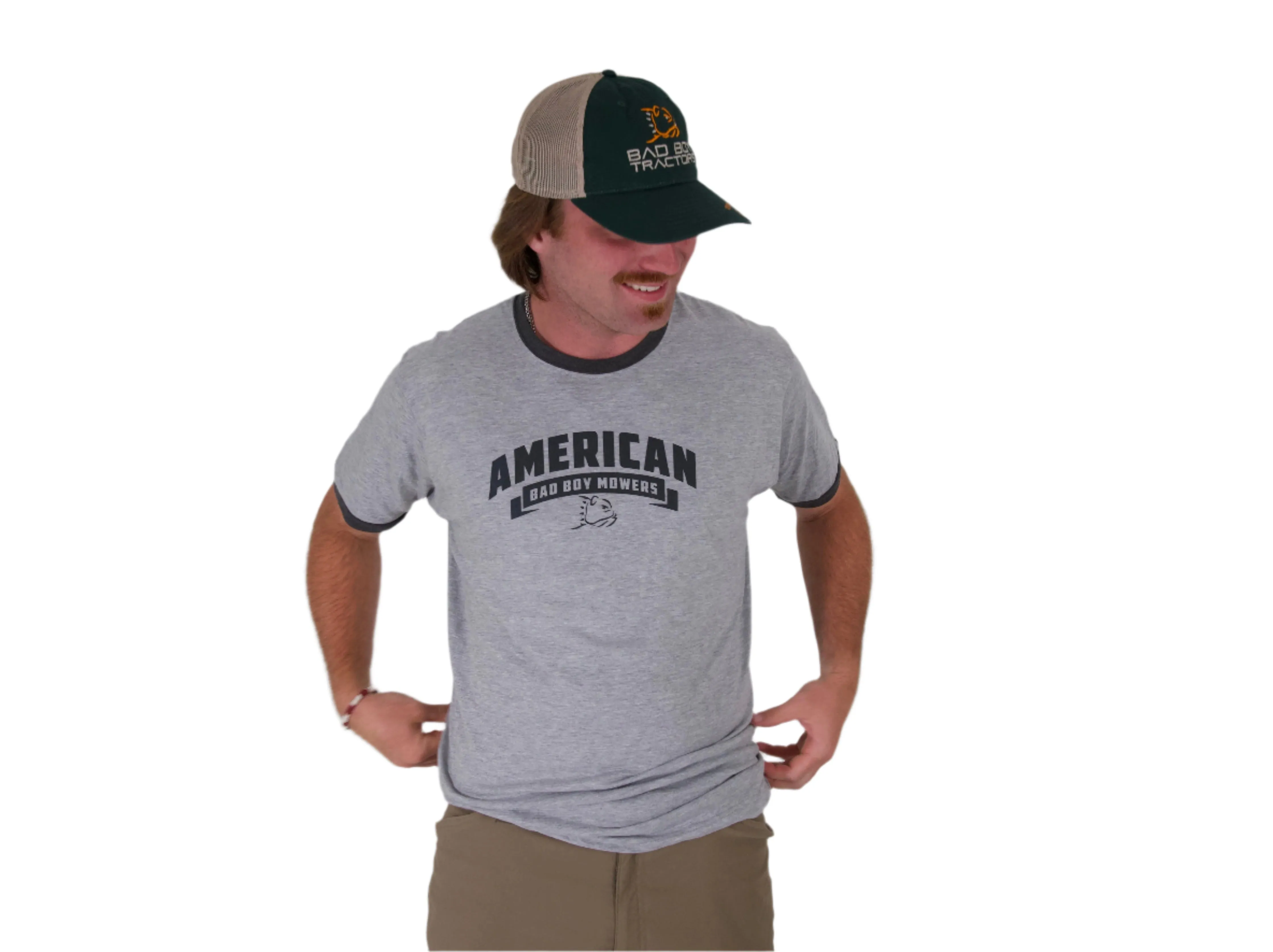 RINGER STYLE HEATHER GREY T-SHIRT