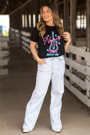 Risen Ultra Light Wash Wide Leg Jeans