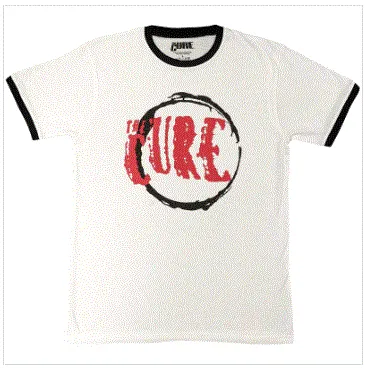 Rock Off - The Cure 'Circle Logo' Unisex Ringer T-Shirt