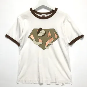 [S] A Bathing Ape Bape x Kaws 'Superman' Logo Ringer Tee Shirt White