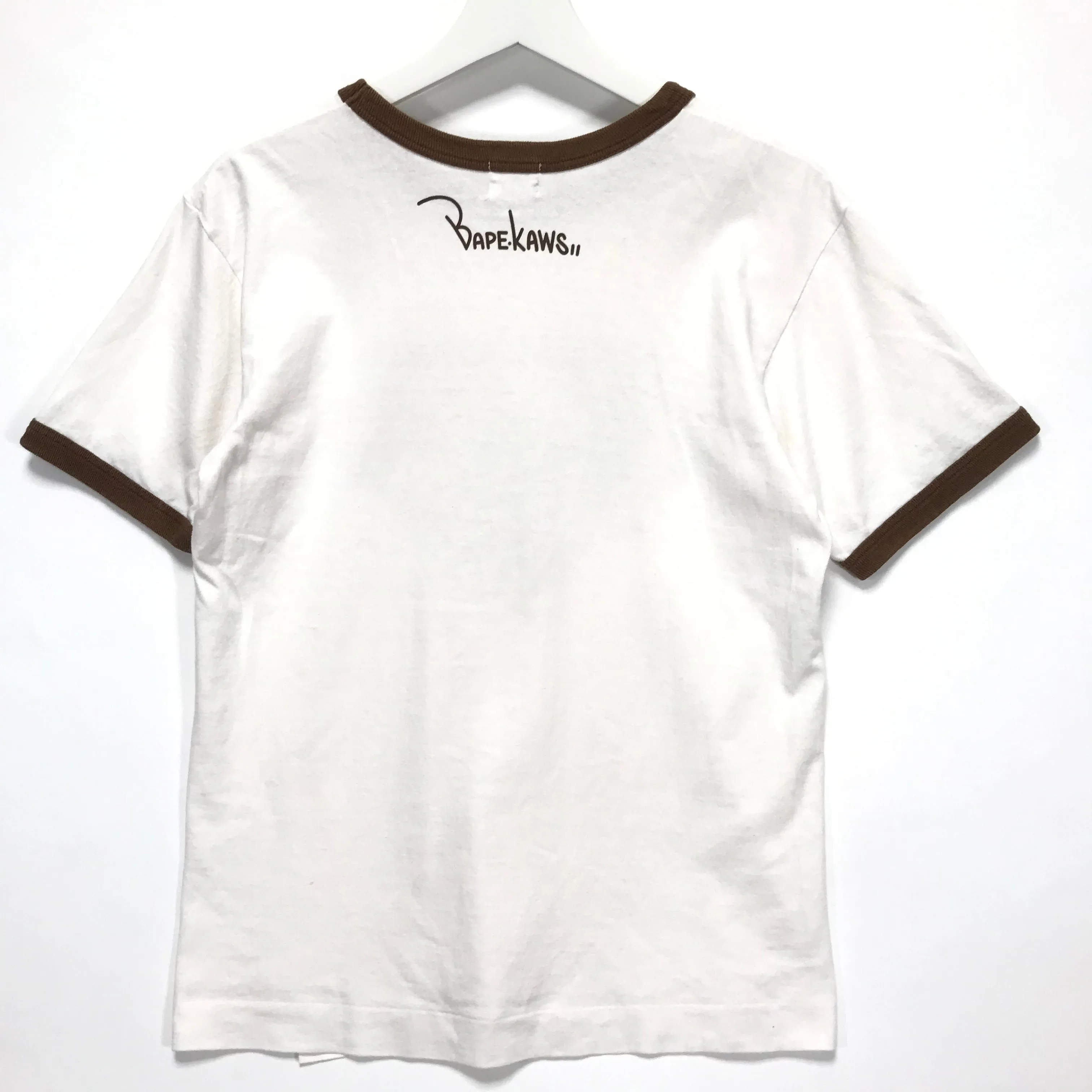 [S] A Bathing Ape Bape x Kaws 'Superman' Logo Ringer Tee Shirt White
