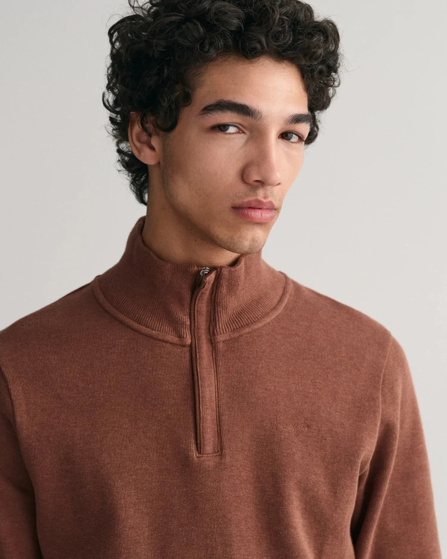 Sacker Rib Half Zip - Weathered Brown