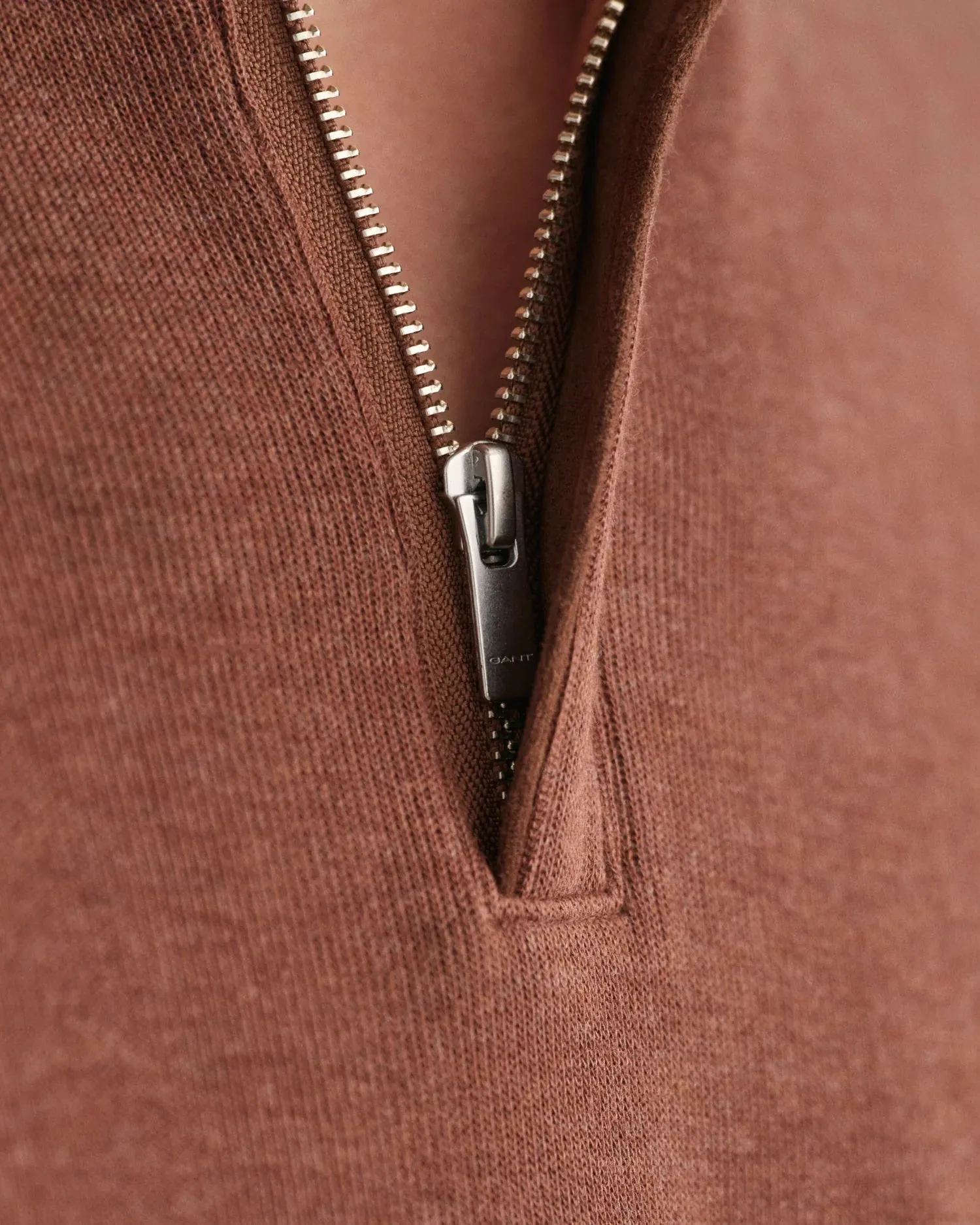 Sacker Rib Half Zip - Weathered Brown