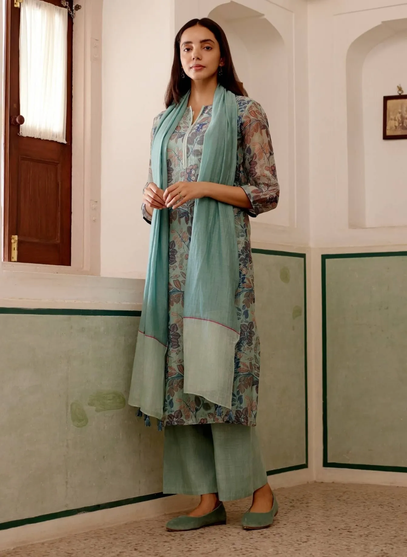 Sage printed kurta set