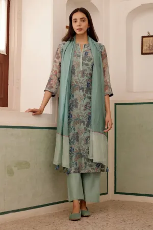 Sage printed kurta set
