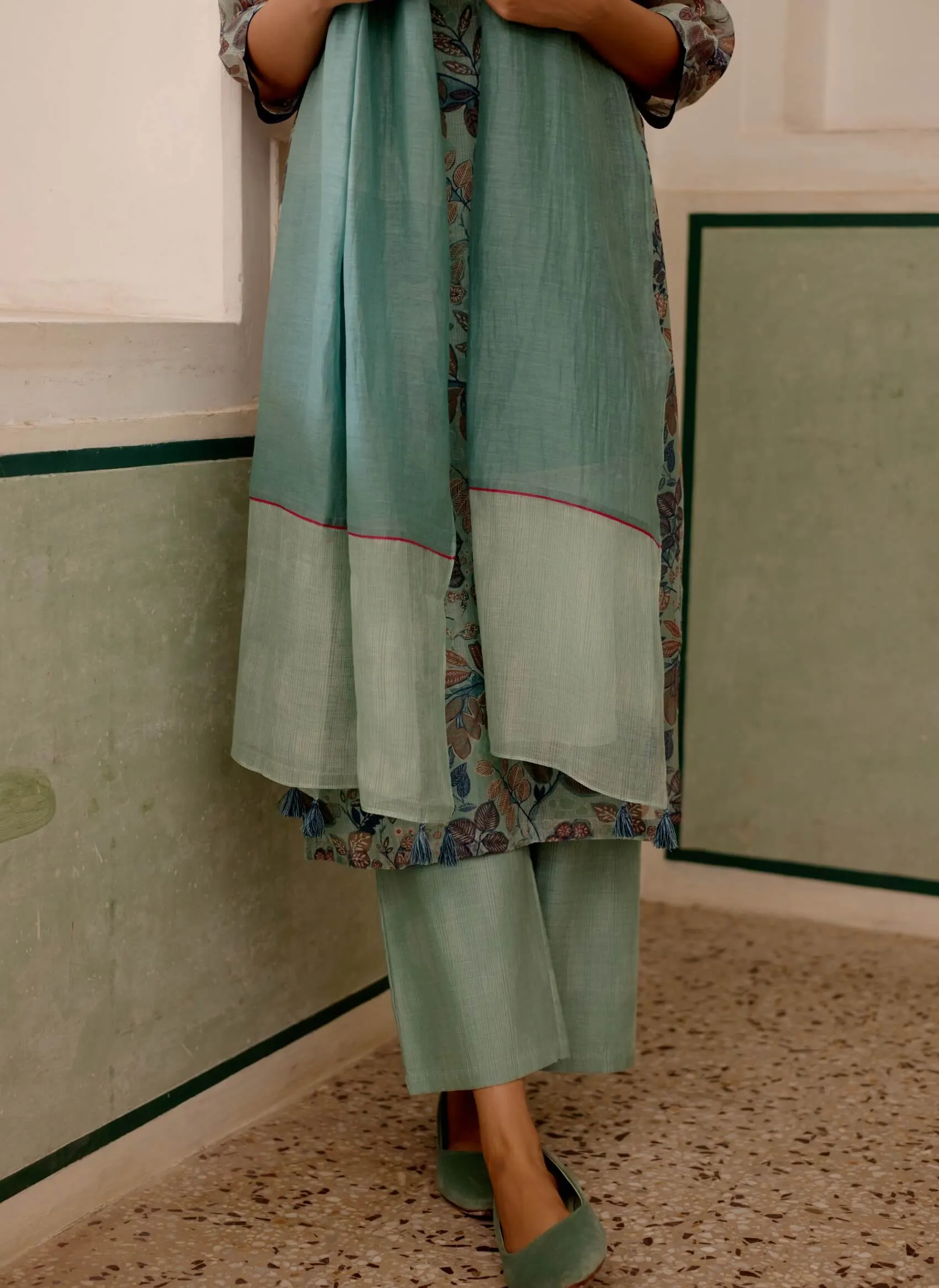 Sage printed kurta set