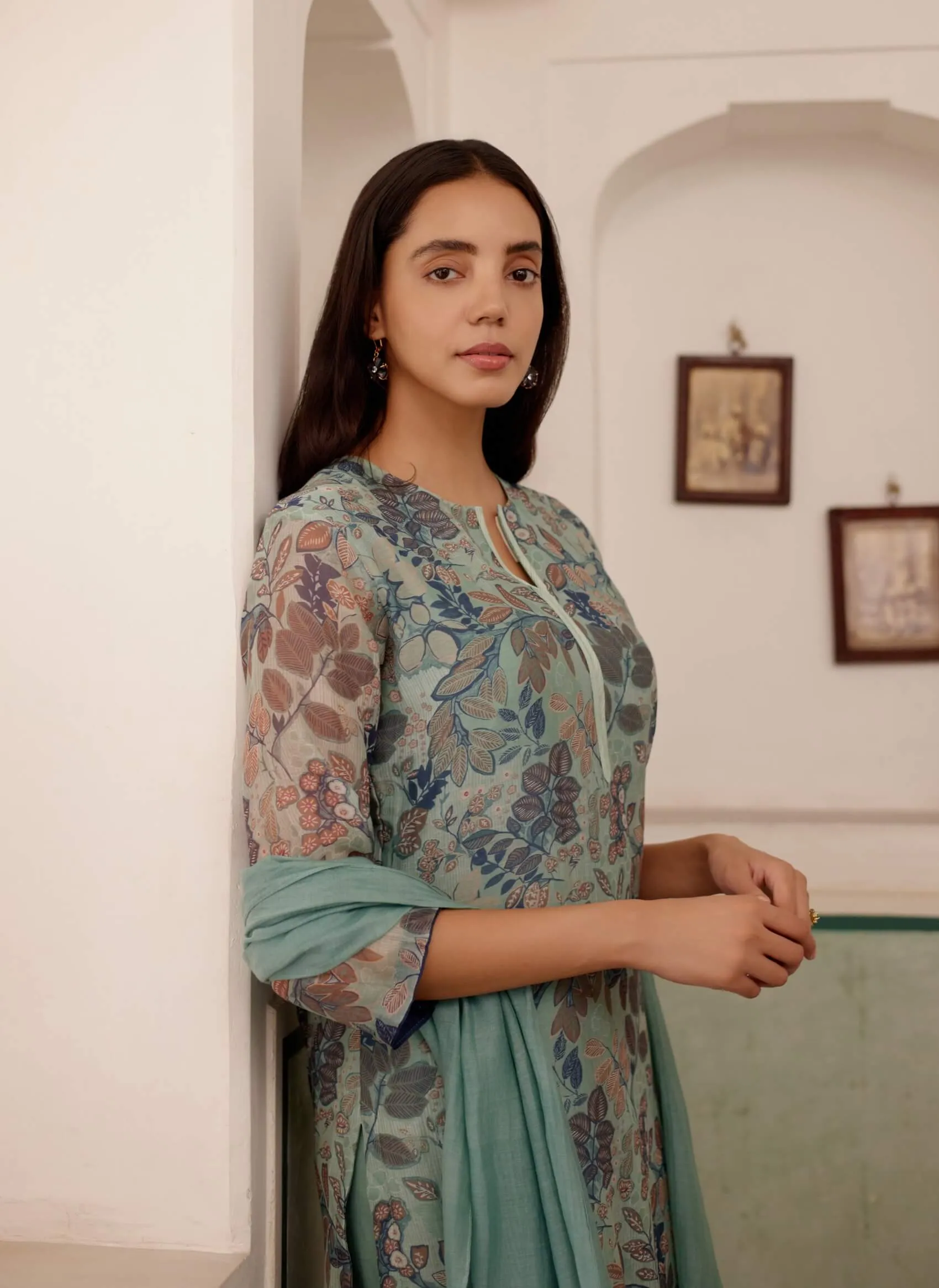 Sage printed kurta set