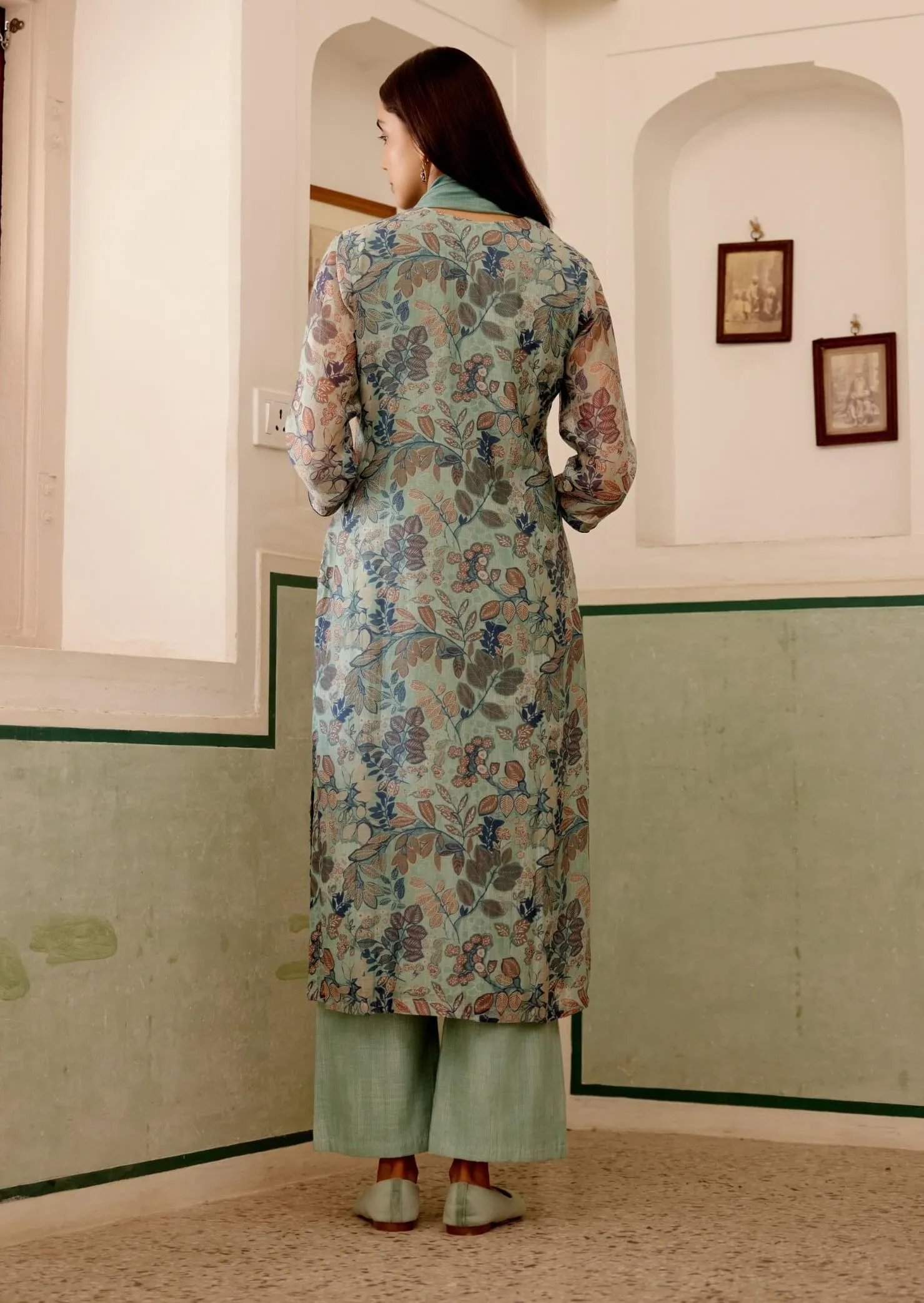 Sage printed kurta set