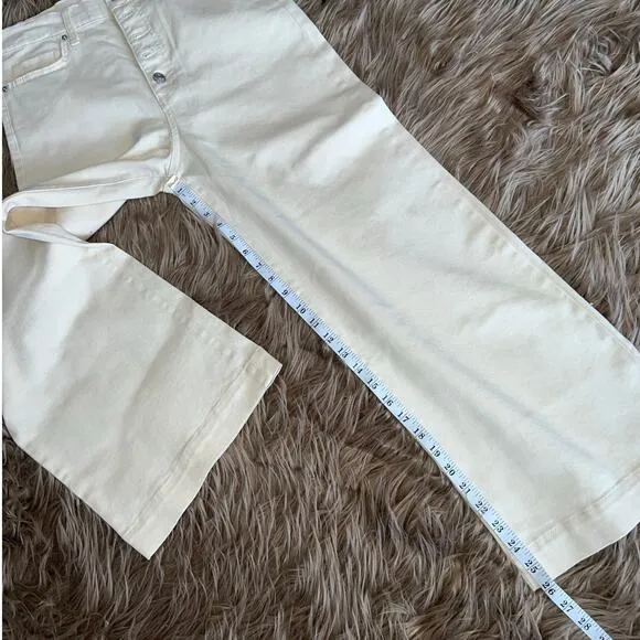 Sam Edelman Codie High Rise Wide Leg Ankle Jeans Cream size 29/8